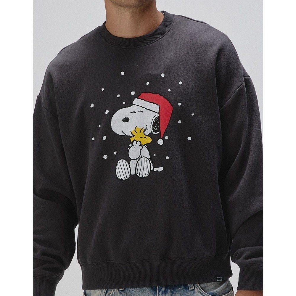 RSQ x Peanuts Woodstock Sweater Adult Sz XS Gray Woodstock Crew Neck LS - Picture 4 of 10
